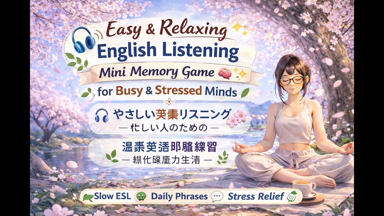 Mini Memory Game 🧠✨ Relaxing English Listening Practice for Busy & Stressed Minds  (Slow ESL)🎧