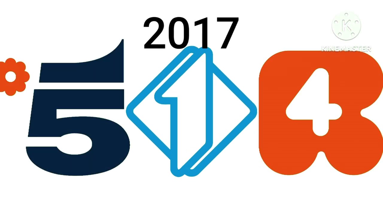 Evoluzione Logo Mediaset C5, I1, R4, 514 Canale Italia Rete Canale 5 Italia 1 Rete 4