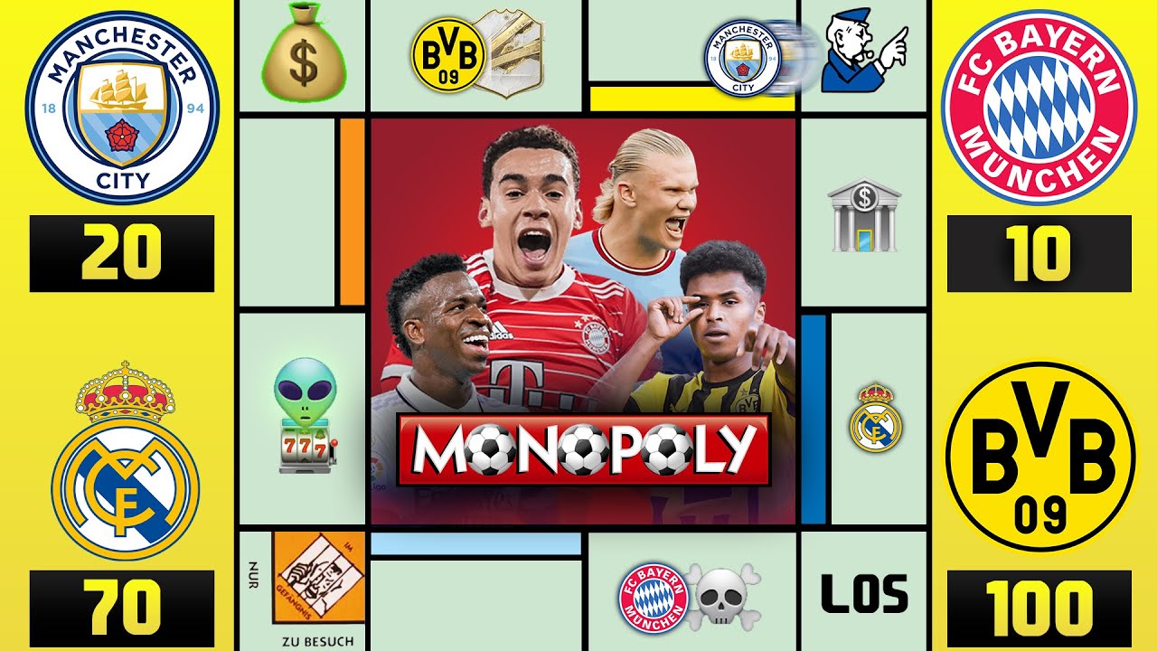 MONOPOLY mit Bayern, Dortmund, City & Real 🎲⚽ Wer am reichsten ist, gewinnt! 🏆