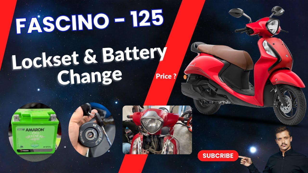 Fascino 125 Lockset and Battery Change || fascino battery change