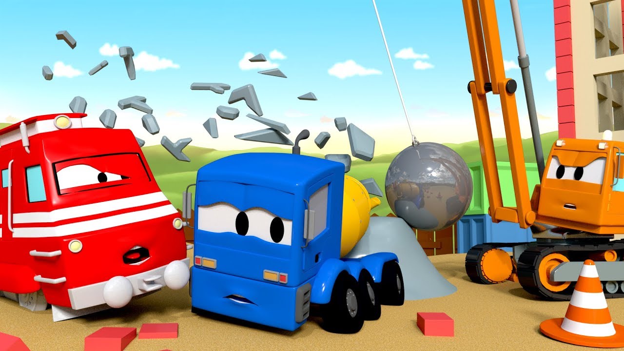Chris, the Concrete Mixer has fallen asleep !! Troy The Train of Car City | Cars & Trucks cartoon