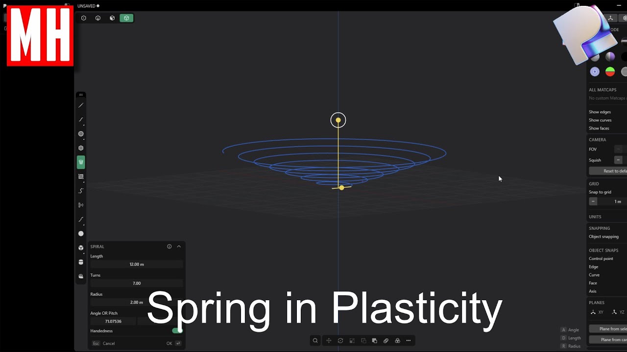 How to 3D model a Spring / Coil in Plasticity
