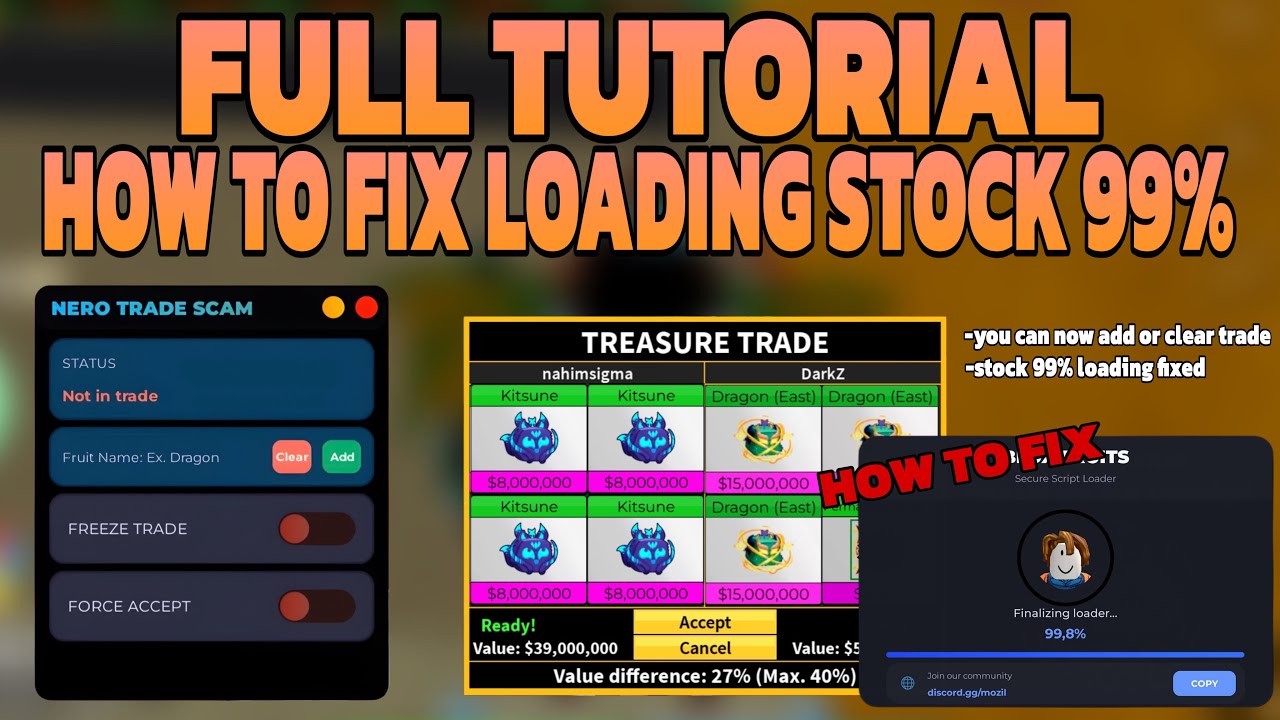 HOW TO FIX LOADING STOCK AT 99,9% IN DELTA EXECUTOR TRADE SCAM SCRIPT