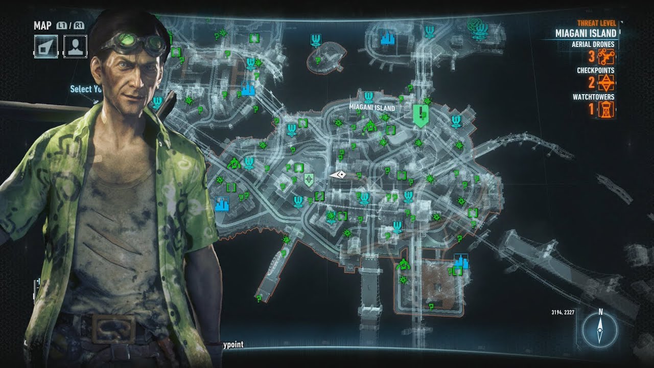 Batman Arkham Knight - All Riddler Collectibles Trophies (Miagani Island)