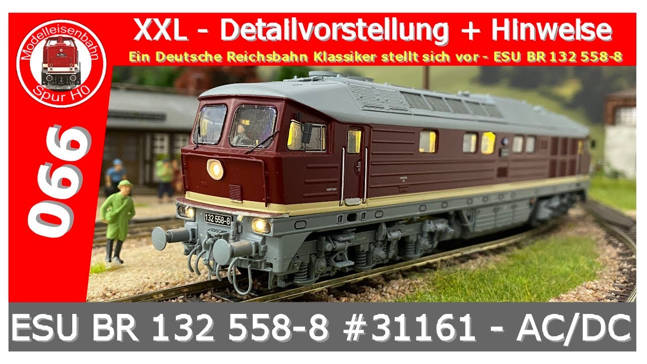 ESU BR 132 558-8 #31161 Engineering Edition, Getakteter Rauchgenerator, Elkos, Sound, DR, Ludmilla