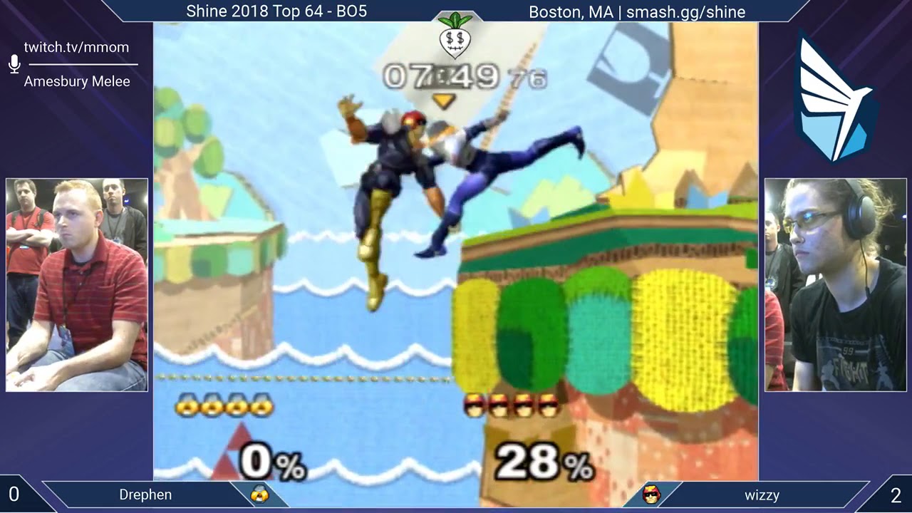 Shine 2018 SSBM - Drephen (Sheik) vs. Wizzrobe (C. Falcon) - Melee Top 64 WR1