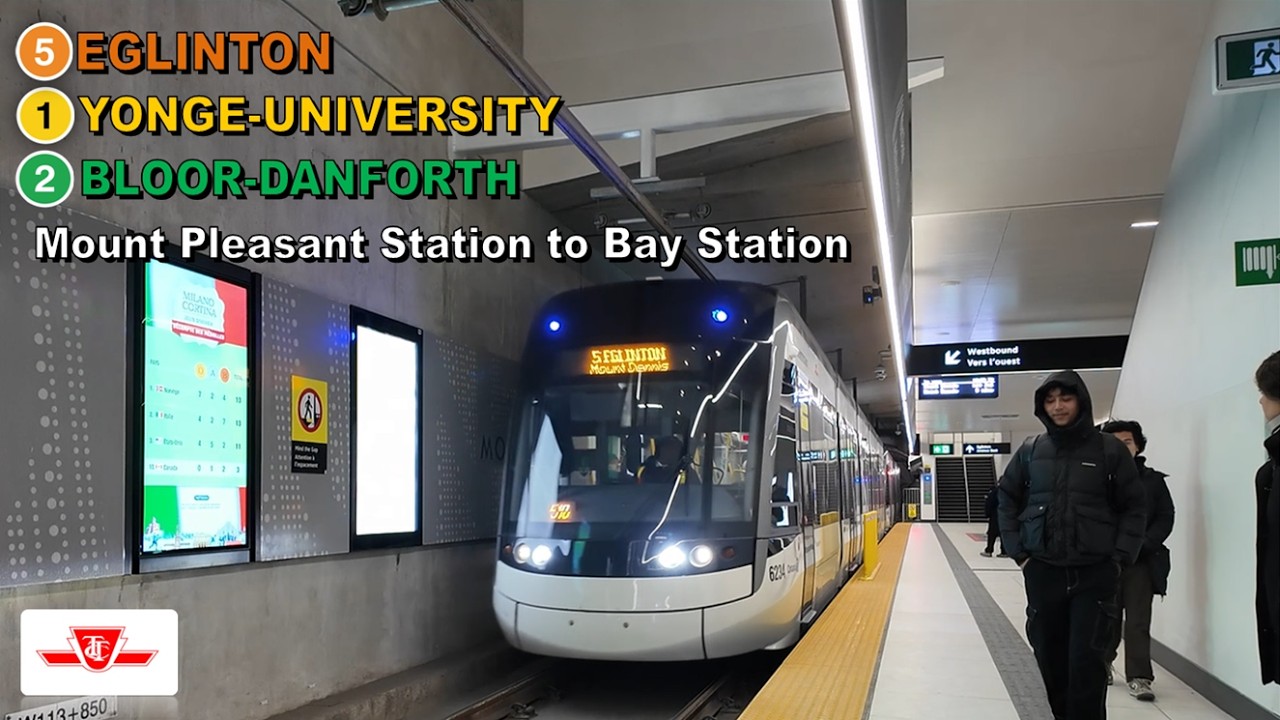 TTC POV Ride: Mount Pleasant Station to Bay Station Via Bloor-Yonge Station