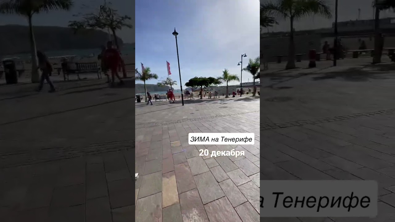 Зима на Тенерифе 20 декабря, пляж Лос Кристианос