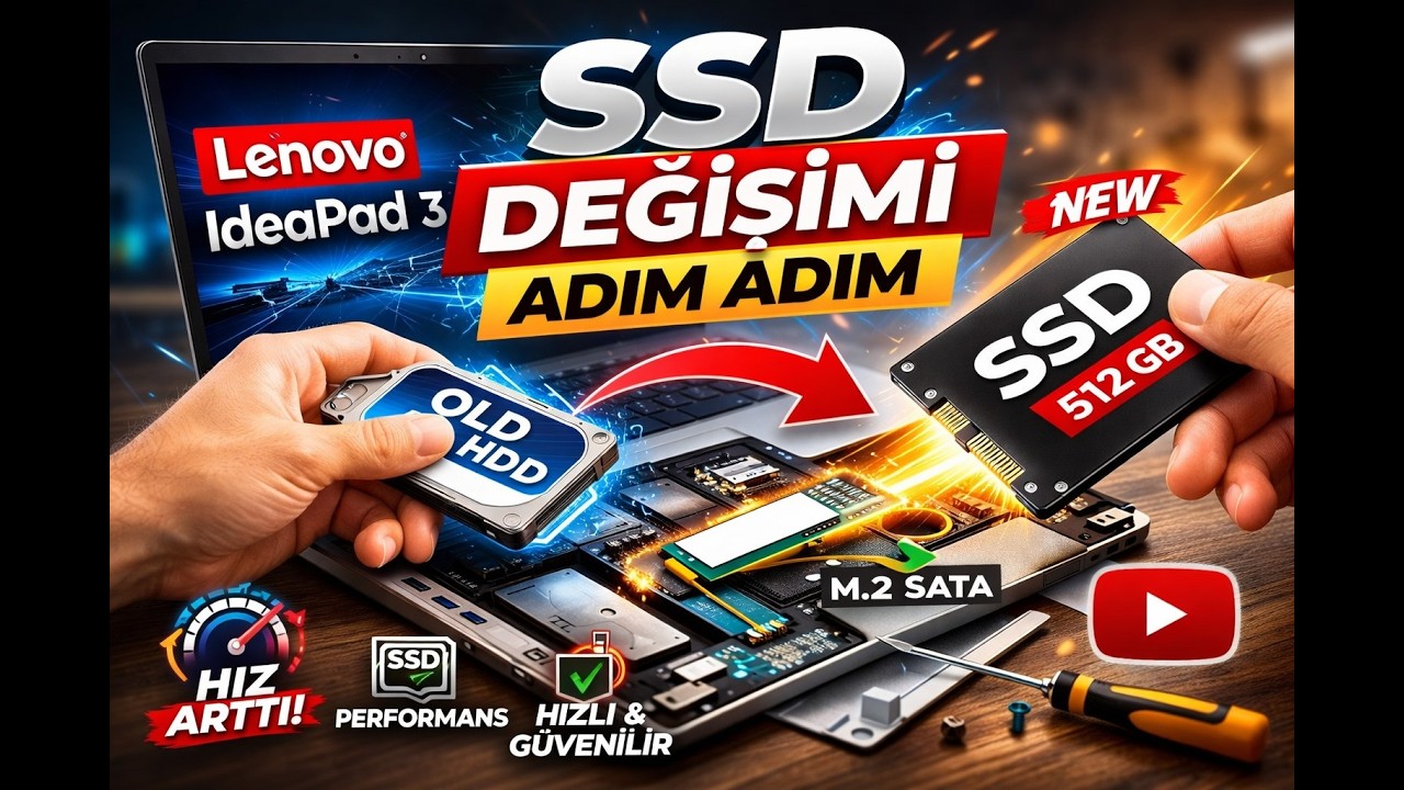 Lenovo IdeaPad 3 Çok Yavaş mı? SSD Değişimi ile Uçurduk! 🔥