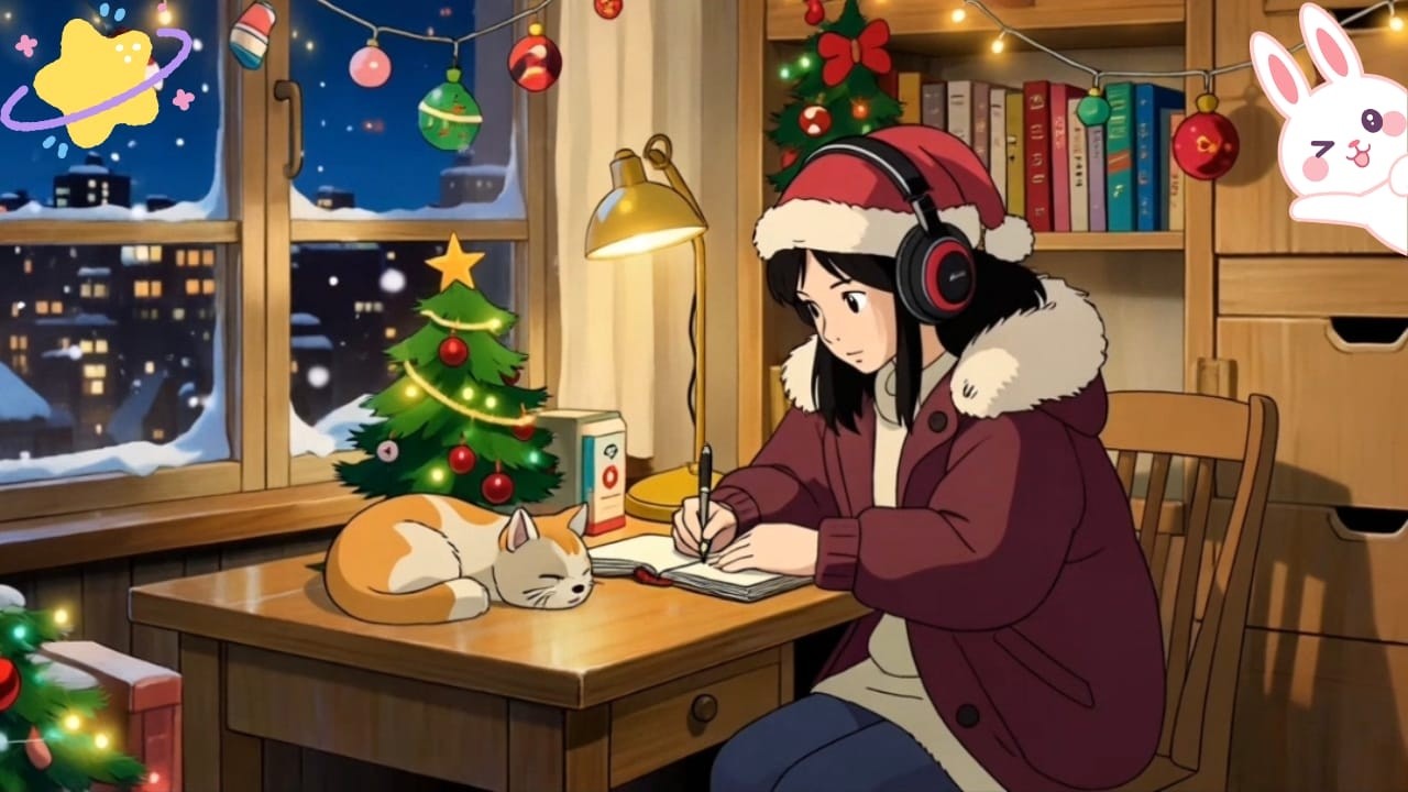 🎄 Cozy Winter Study ASMR ❄️ Soft Writing Sounds & Calm Night Ambience for Deep Focus