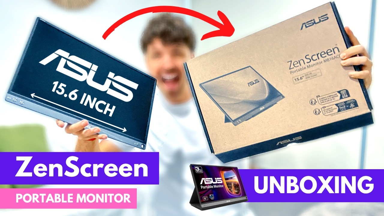 Распаковка портативного монитора Asus ZenScreen | 15,6 дюйма — MB16ACE