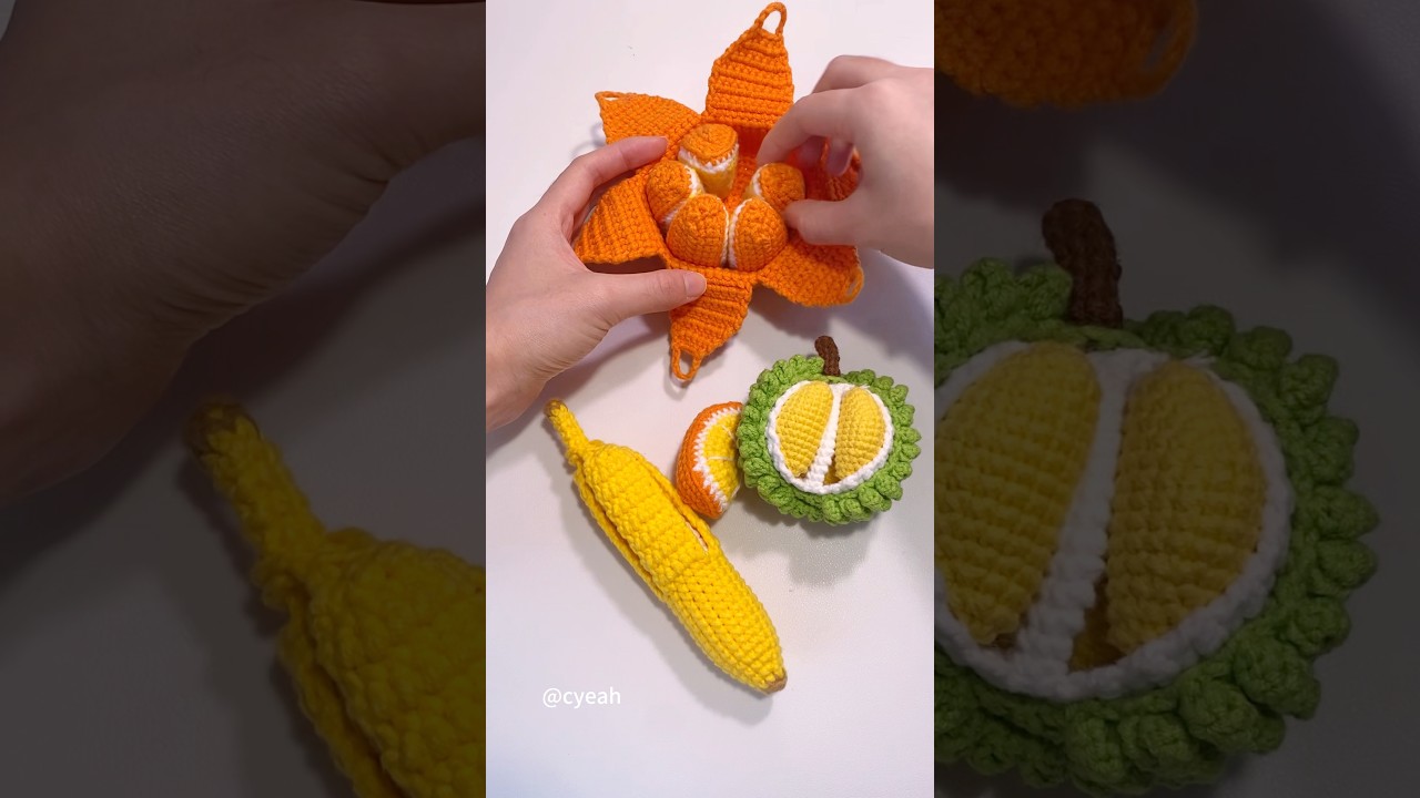 Interactive toys: peelable fruits-🍊🍌🍎 #toys #fruits #crochet #gift #fruit #amigurumi #handmade