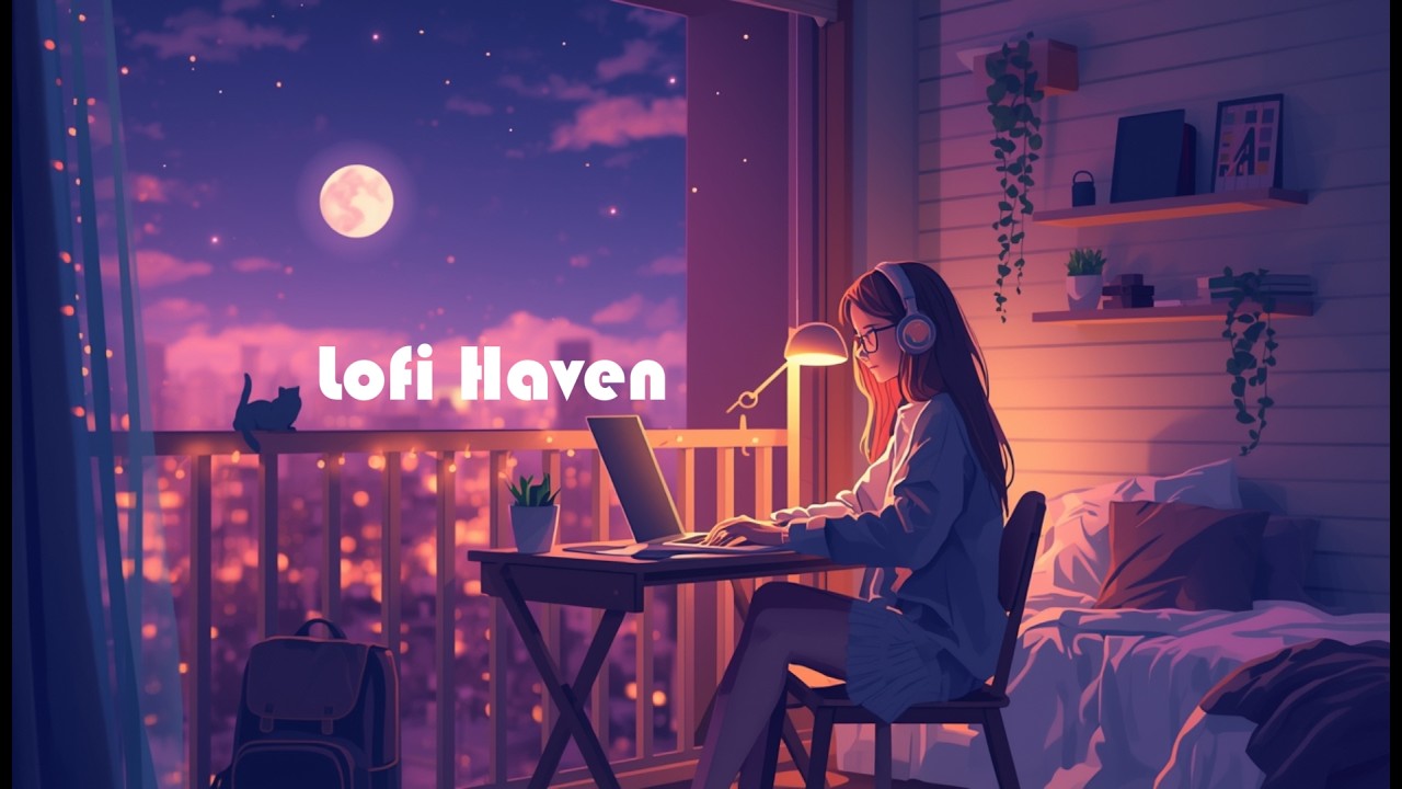Aesthetic Lofi Night 🌸 Soft Piano & Mellow Bass