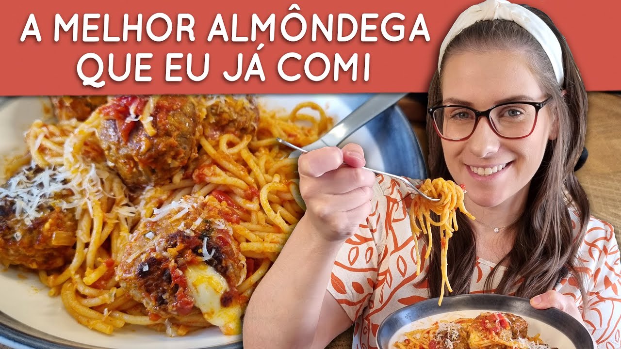 Macarrão com almondegas recheadas, fácil e delicioso