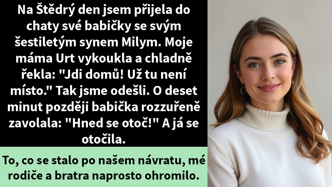 Na Štědrý den jsem přijela do chaty své babičky se svým šestiletým synem Milym.