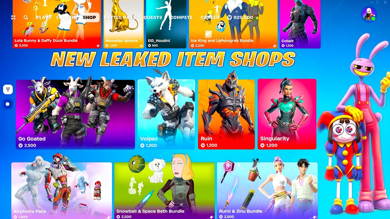 ALL NEW Leaked UPDATED & RETURNING Item Shops(TADC Pomni & Jax, Mystery Collab, Pass Skins) Fortnite