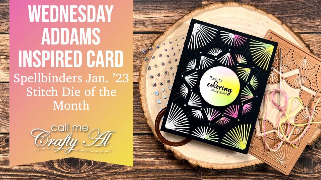 Creating a Wednesday Addams Inspired Card | Spellbinders January 2023 Stitching Die of the Month