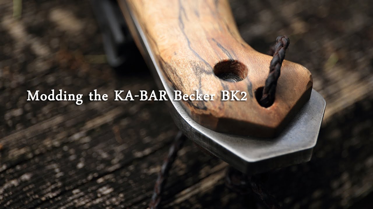 野遊び用ナイフに改造 Modding the KA-BAR Becker BK2