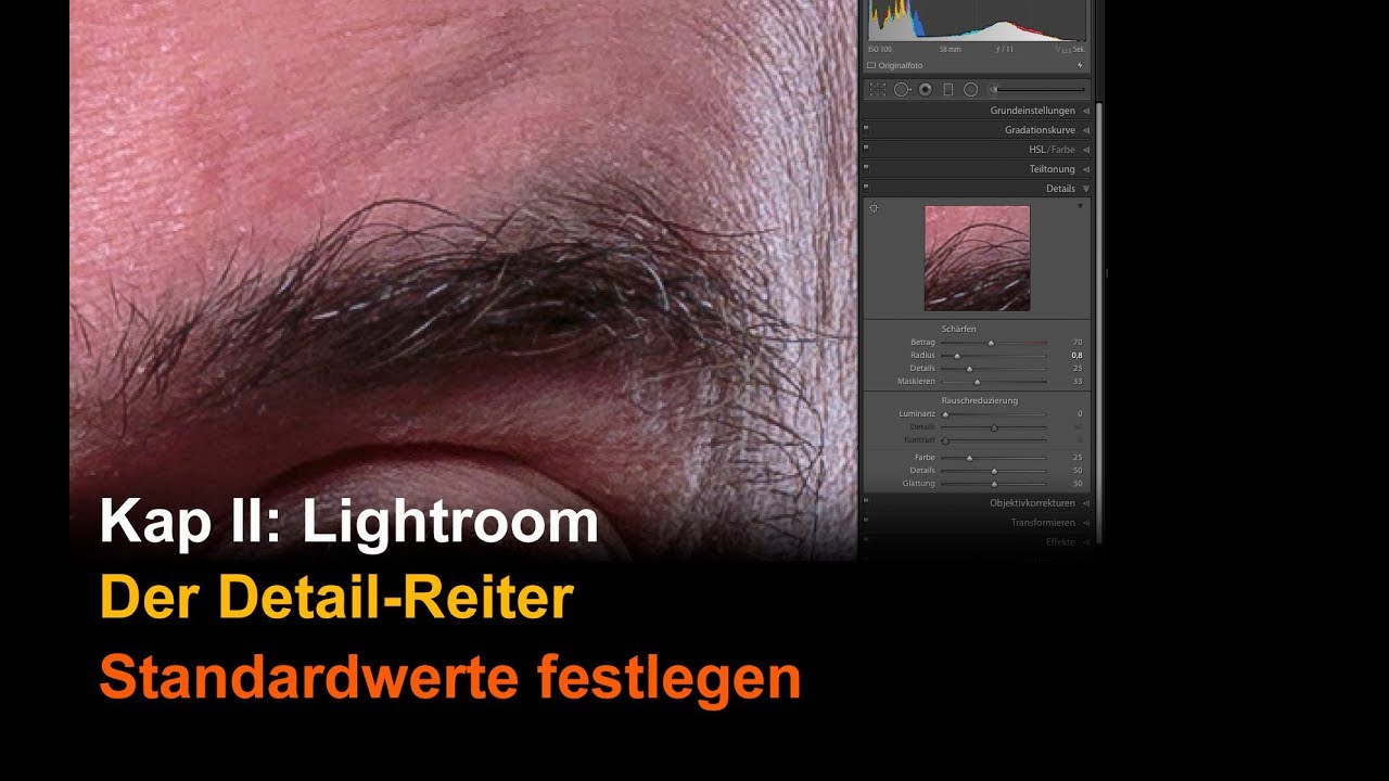 Kap II: Lightroom - Detail-Reiter, Standardwerte finden
