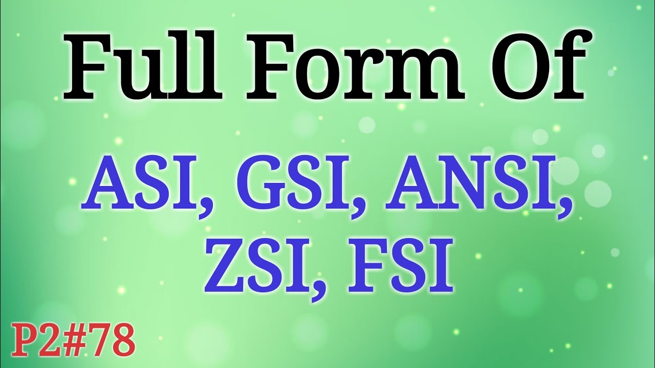 Full Form of ASI, GSI, ANSI, ZSI, FSI in Survey of India | Full Form GK in Hindi | Mahipal Rajput