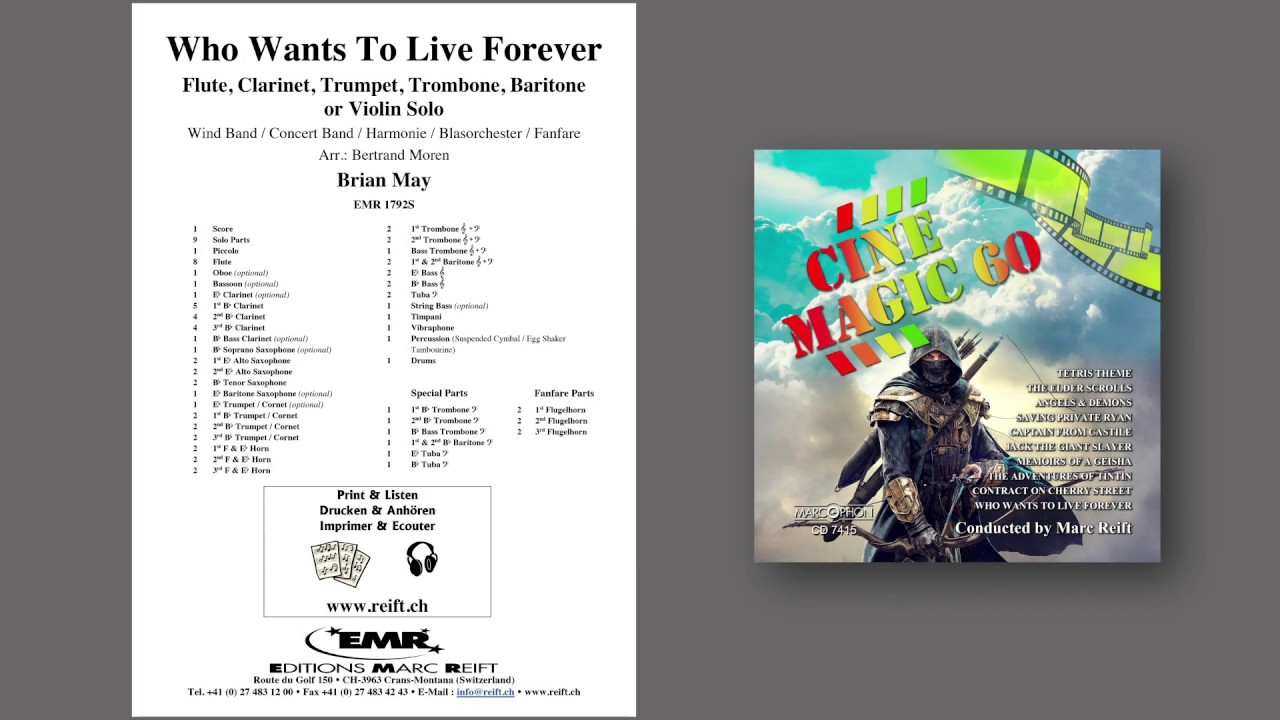 Editions Marc Reift – Brian May: Who Wants To Live Forever - for Concert Band