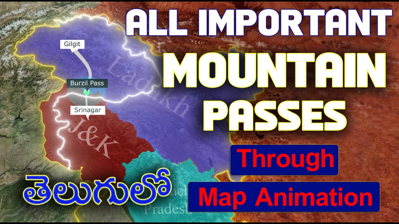All Important Mountain Passes in India | Through Map Animation | iRise Academy in Telugu