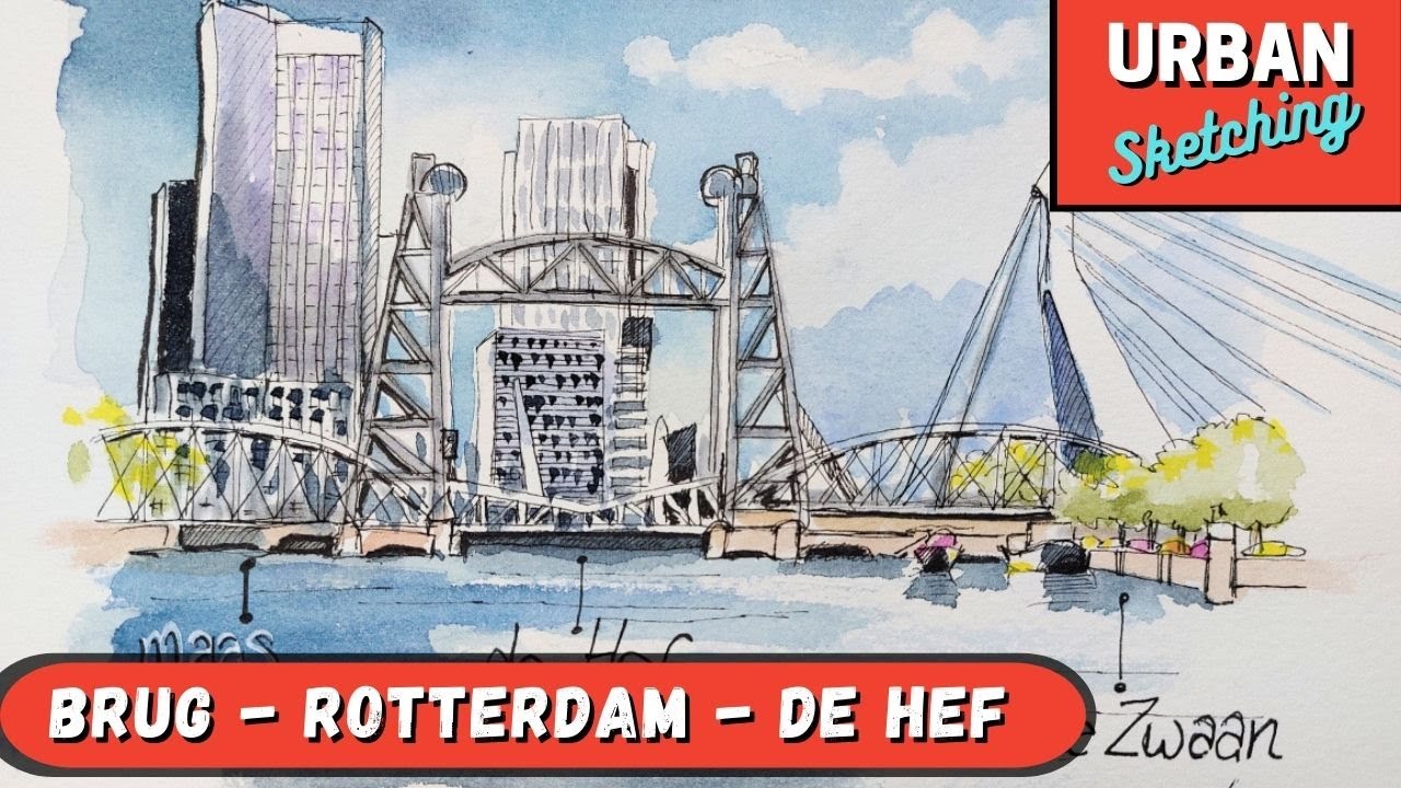 Urban Sketching - hoe teken je de skyline van Rotterdam
