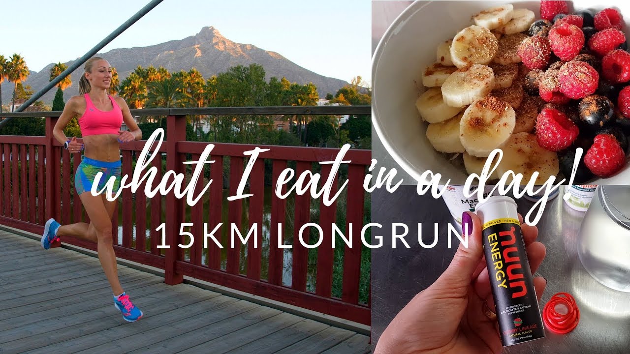 WHAT I EAT IN A DAY - HALF MARATHON TRAINING 15KM LONGRUN VLOG.09