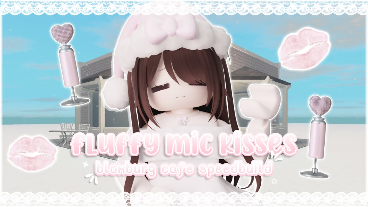 ꒰ roblox asmr 🌸꒱ SUPER COZY fluffy mic KISSES ♡ bloxburg cafe exterior speed build!