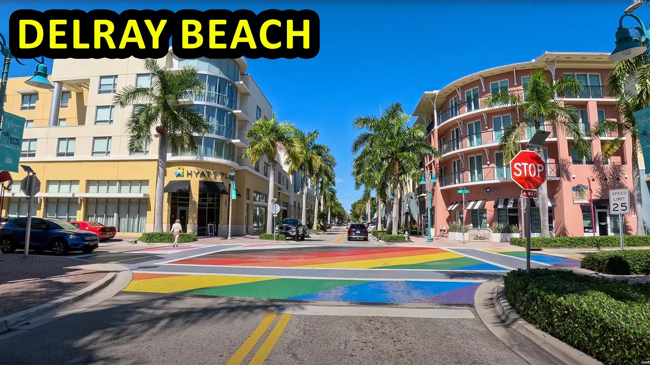 Delray Beach Florida Driving Through