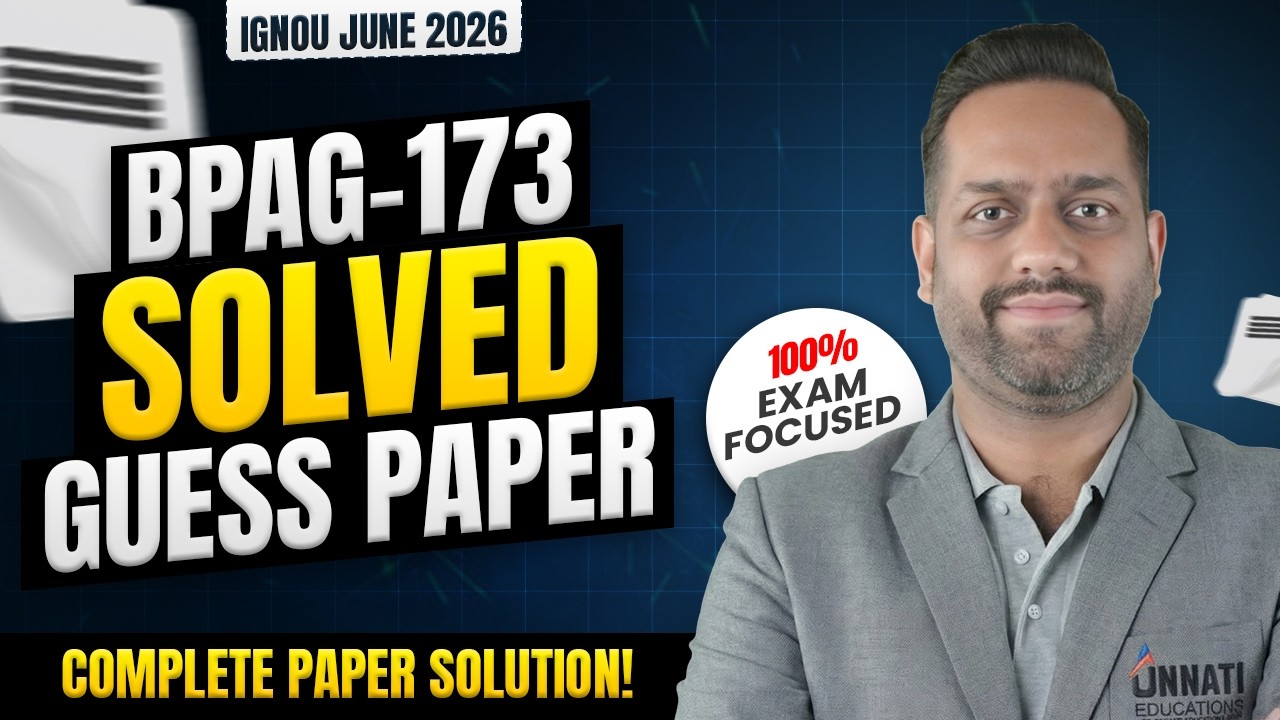 BPAG 173 Guess Paper 2026 | IGNOU BPAG 173 E-Governance Most Important Questions
