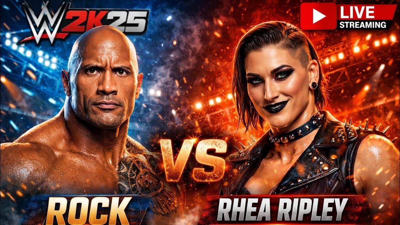 RHEA RIPLEY vs THE ROCK  DREAM INTERGENDER MATCH | WWE 2K25 EPIC SHOWDOWN🏆🔥