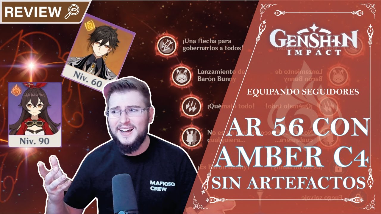 AR 56 CON AMBER C4 SIN ARTEFACTOS SUBIDOS!! MUCHO POTENCIAL PERDIDO | Genshin Impact