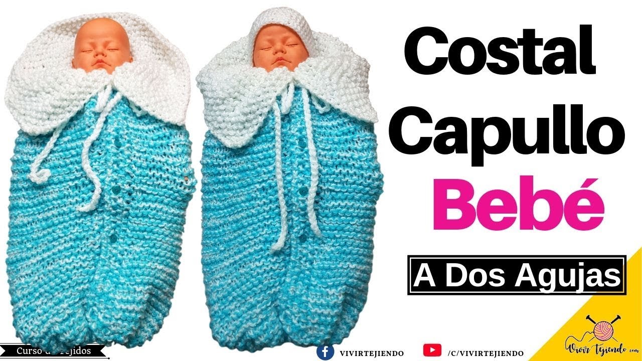 Costalito para Bebé con Punto Santa Clara y Arroz a Dos Agujas o Palitos – Vivirtejiendo