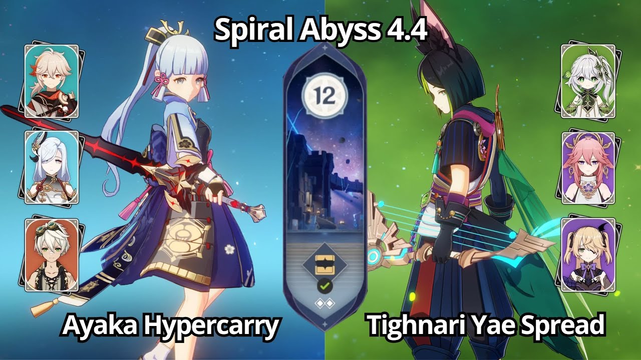 C0 Ayaka Hypercarry & C1 Tighnari Yae Spread Aggravate - Spiral Abyss 4.4 Floor 12 Genshin Impact