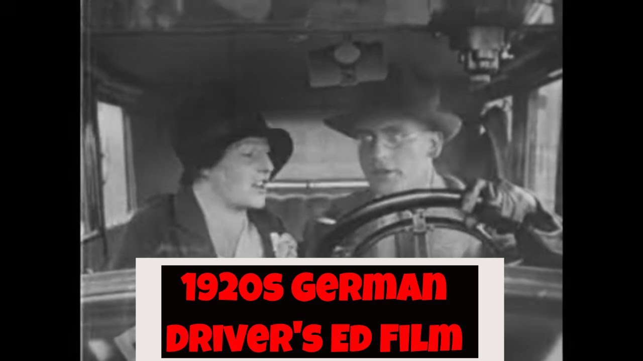 "HOW TO DRIVE PROPERLY"  1920s GERMAN DRIVER'S EDUCATION FILM  CAR VS. TRAINS & TROLLEY CAR XD49844