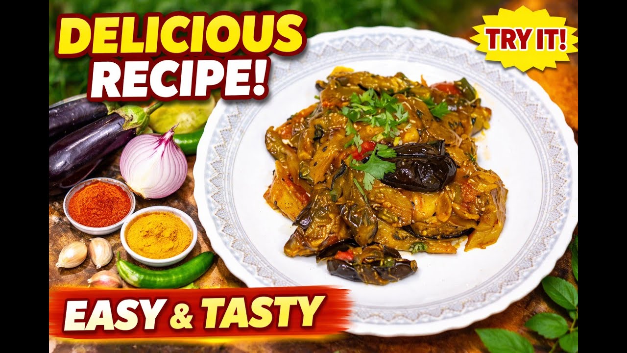 “कम समय, ज़्यादा स्वाद—आलू बैंगन की परफेक्ट सब्ज़ी!”-#viralvideo #recipe #foodlovers #cooking
