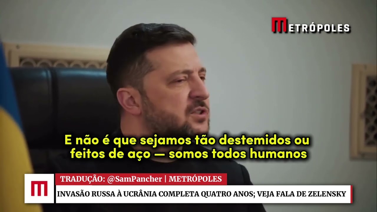 Quatro anos da invasão russa: Zelensky detalha momento em que se recusou a deixar a Ucrânia