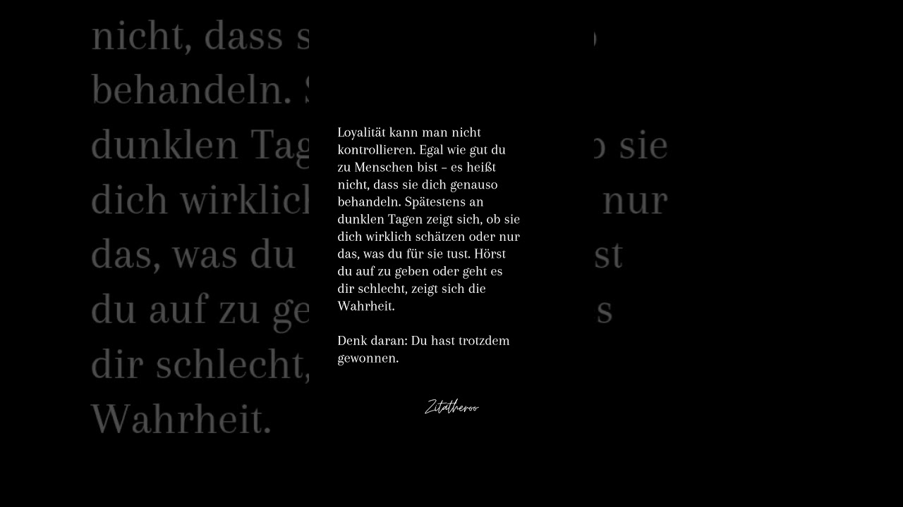 Wahre Loyalit&auml;t zeigt sich an dunklen Tagen. 🖤