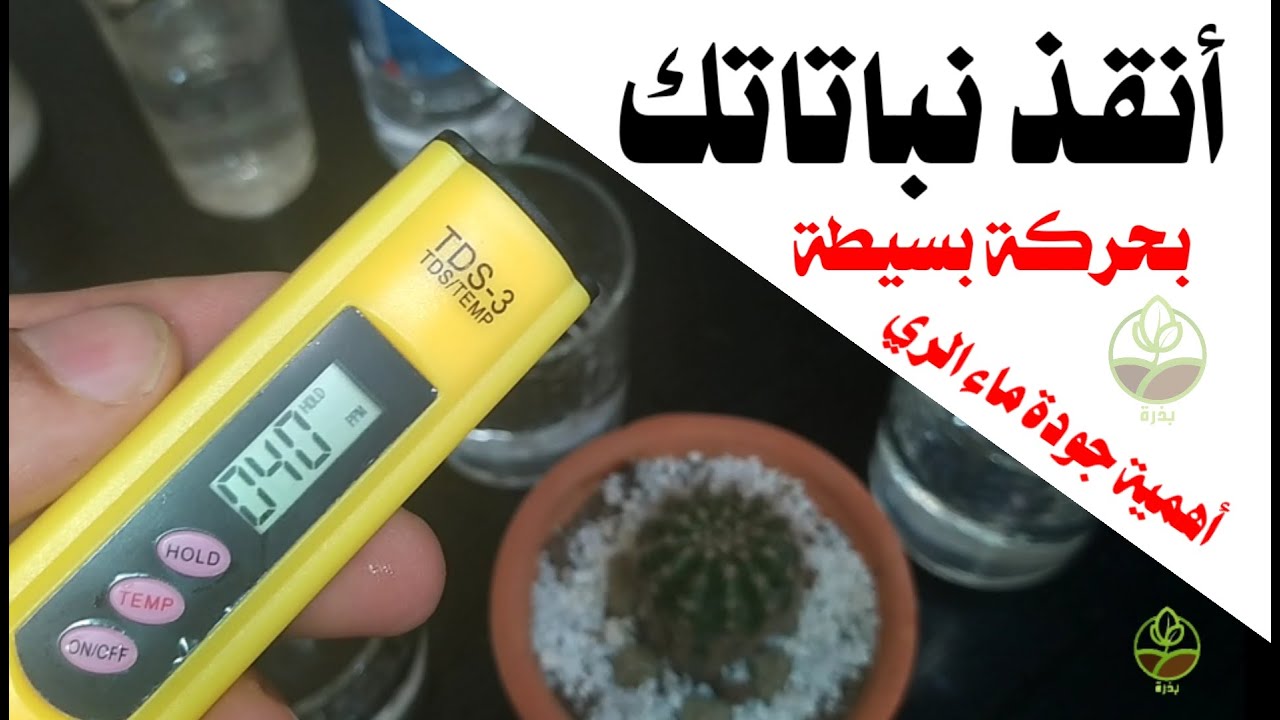 أنقذ نباتاتك بمعرفة جودة ماء الري و قياس نسبة الملوحة في الماء، جهاز tds