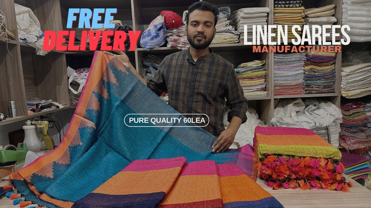 buy pure linen sarees from Manufacturing factory bhagalpur 