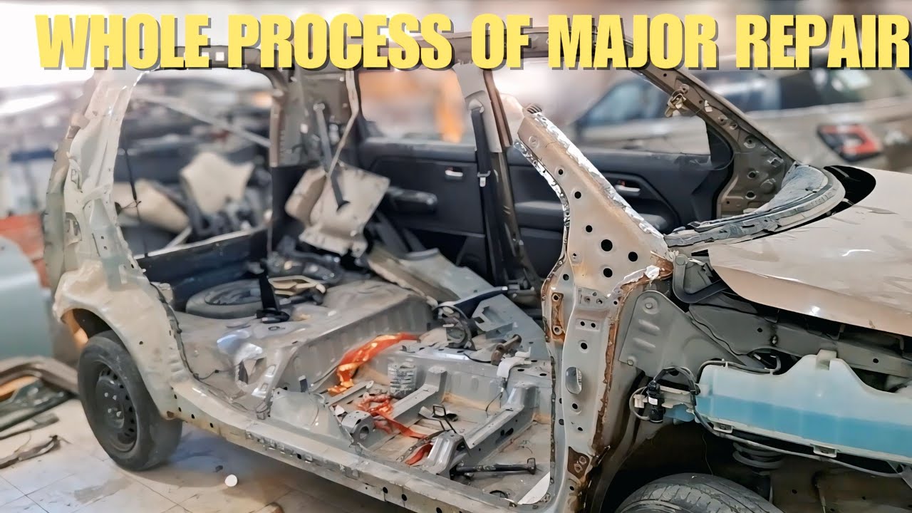 Whole Process of major repair of Total Loss Car | Car repair process 