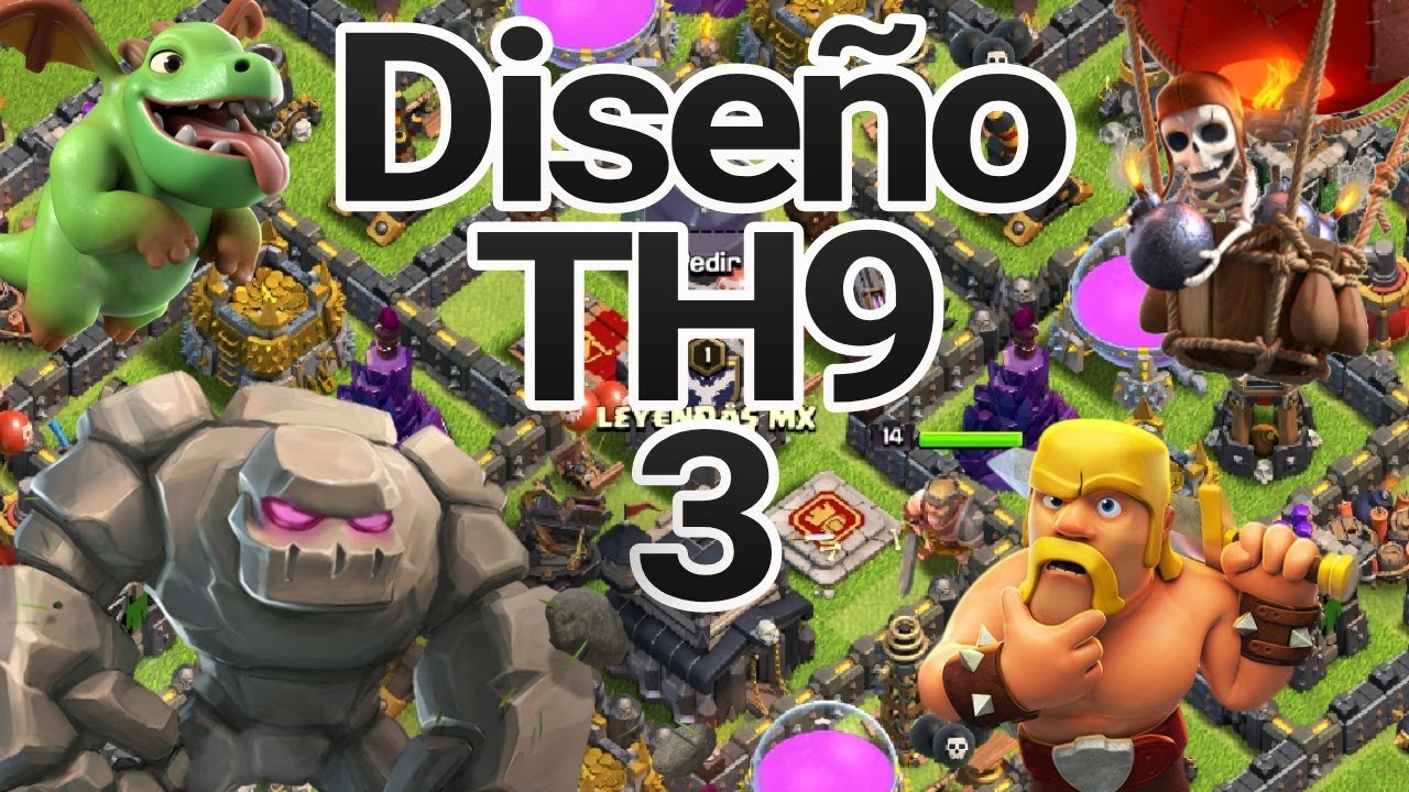 Diseño de Ayuntamiento nivel 9 | Diseño 3 | 2019 | Con repeticiones | Clash of Clans