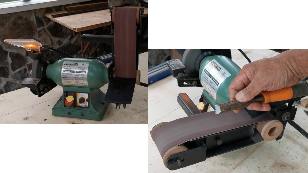 TABLE / BENCH GRINDER into BELT SANDER / BELT GRINDER