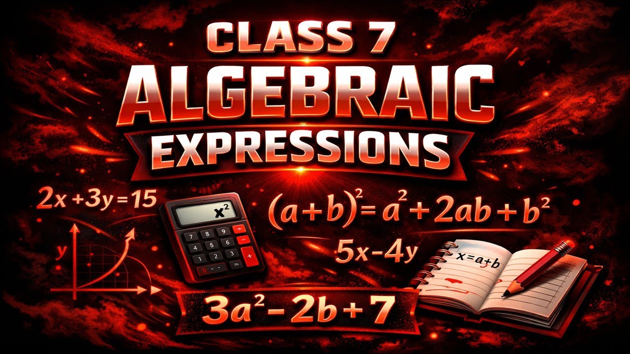 Class 7 Algebraic Expressions | Complete Chapter in One Shot | Red Black Theme 🔥📘