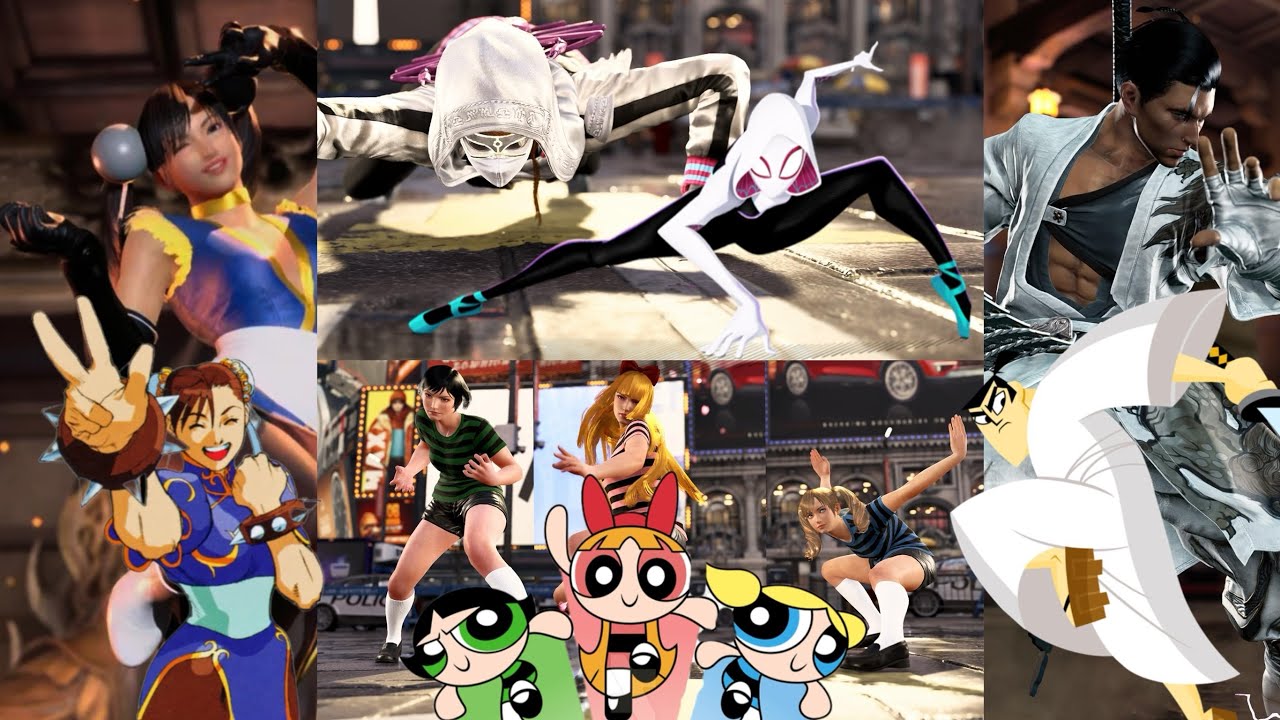 My Tekken 8 Customizations part 25 , Powerpuff Girls  , chun li , spiderman and more )
