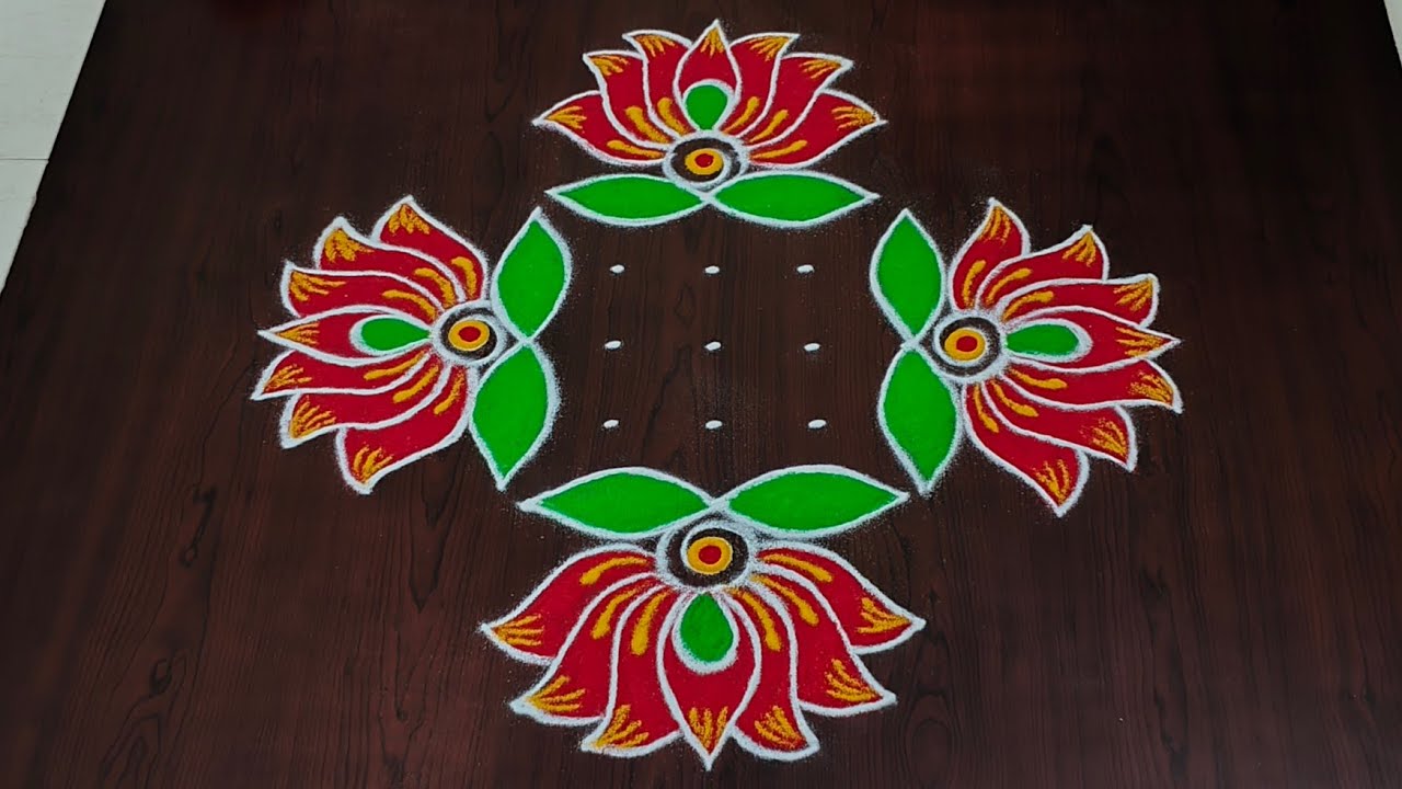 7&times;1dots beautiful sankranti special rangoli 🌹🌷|easy sankranti rangoli|Pongal kolams#Rang Kaa Rangoli