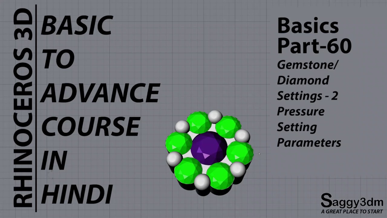 Rhino Basics in Hindi - 60 Diamond/Gemstone Pressure Setting