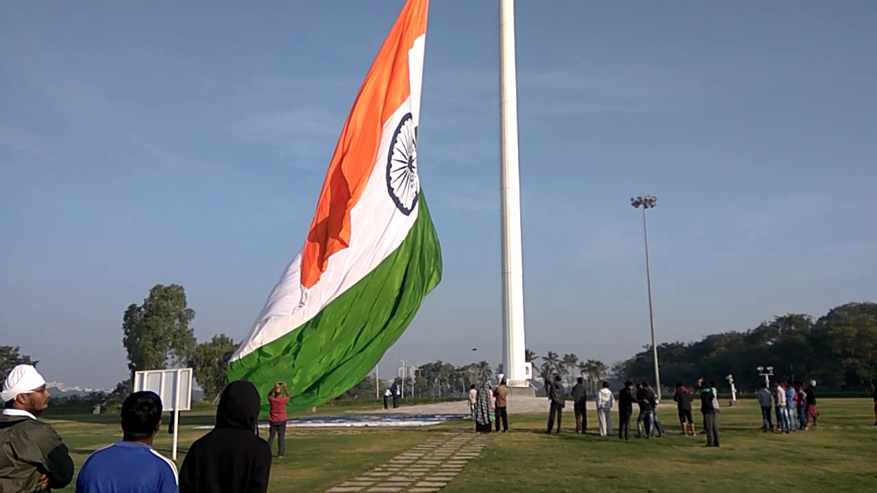 Tallest Indian flag hoisting at Hyderabad Sanjeevaiah park