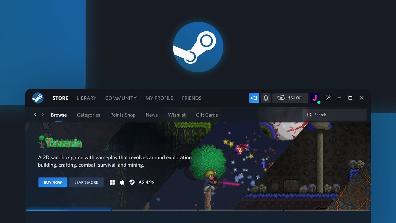 Steam: Redefine Gaming (Steam Redesign Concept)